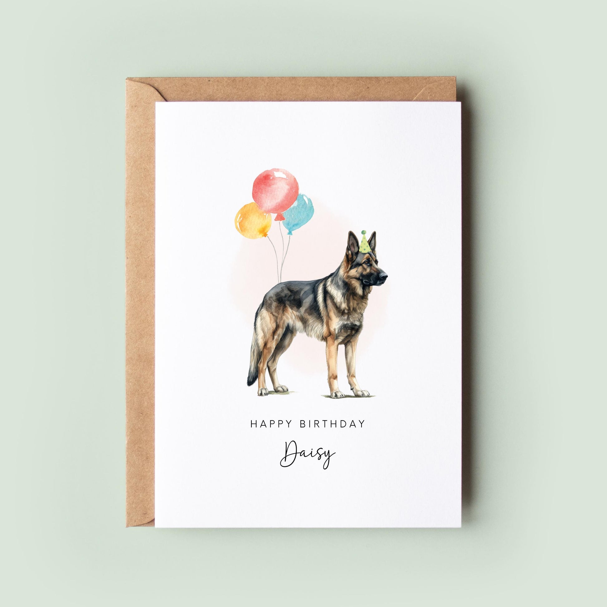 German Shepherd Dog Birthday Card from the Pet Dog for Dog Dad or Dog Mum