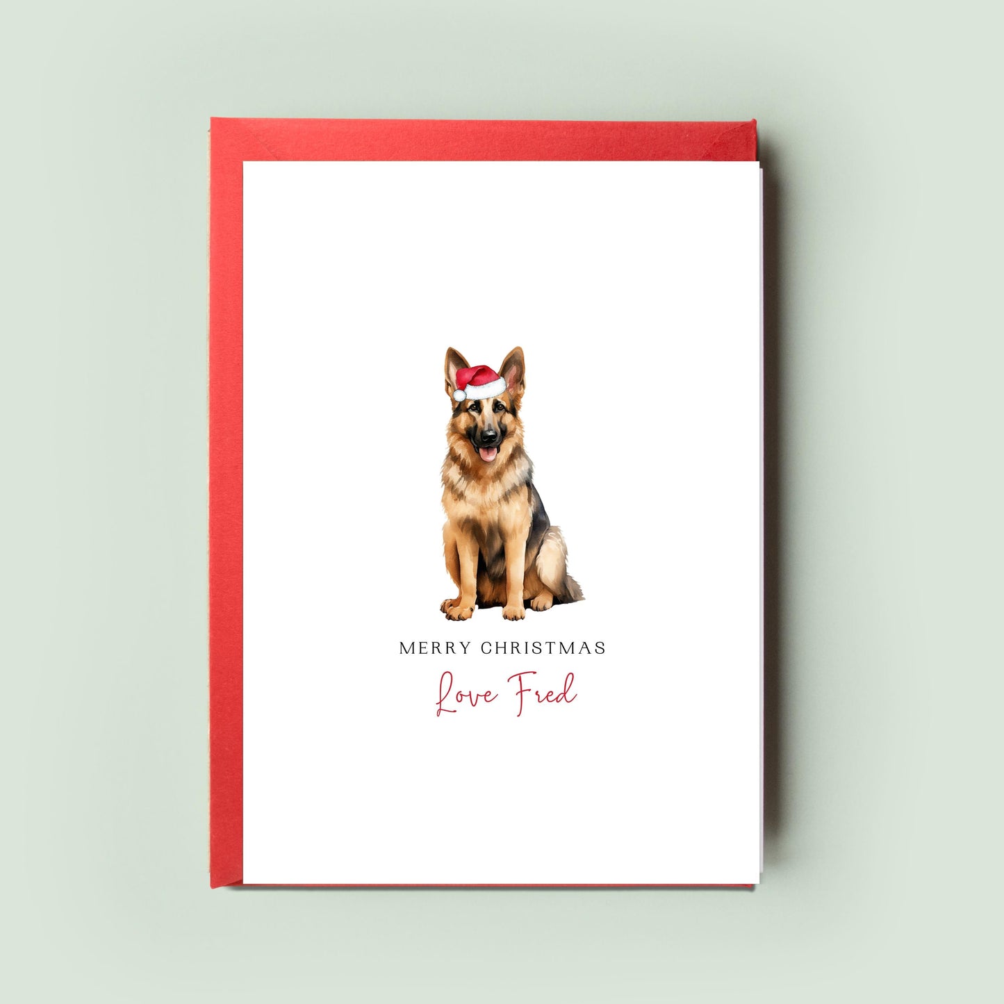 German Shepherd Christmas Card from the Dog - For Dog Dad & Mum, Festive Pet Greeting, Perfect Gift from Your Loyal Friend