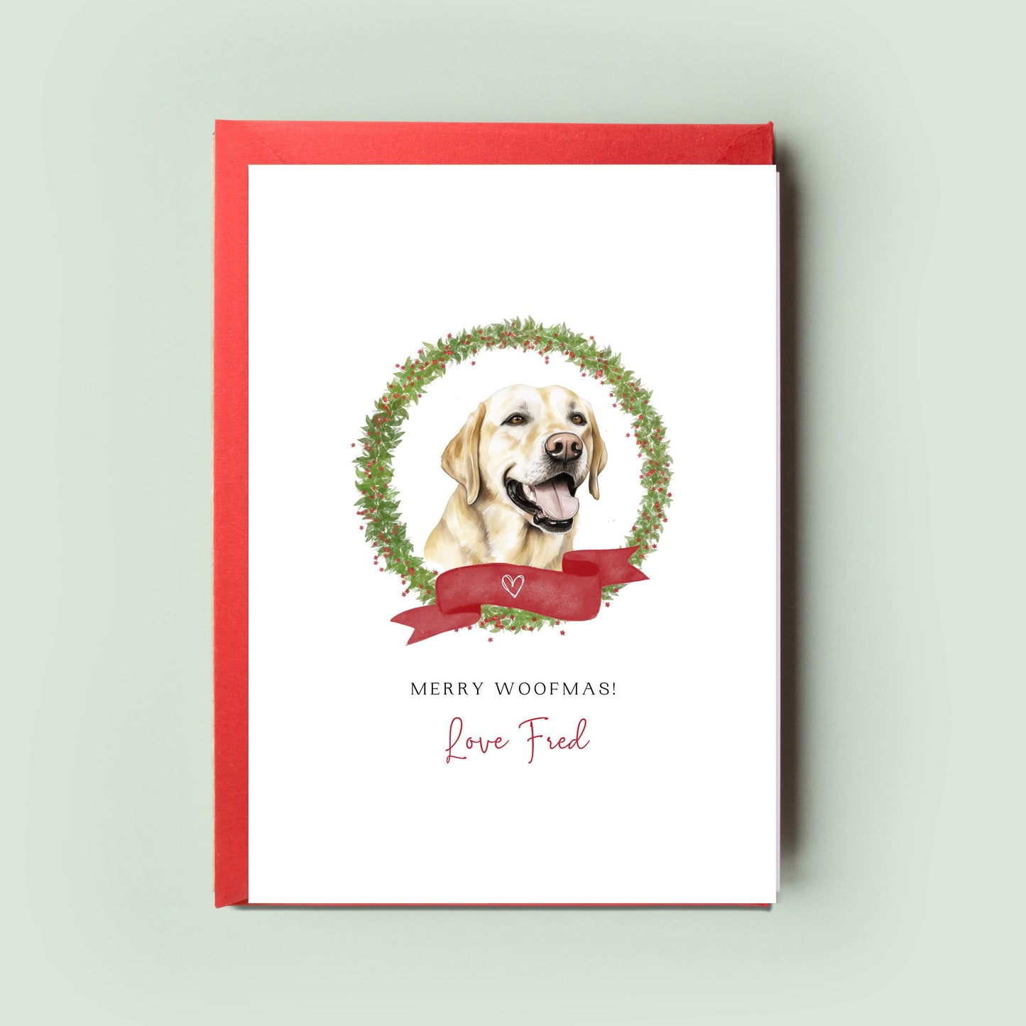 Goldador Personalised Dog Christmas Card, For the Dog, From the Dog, Pet Christmas Card, Dog Card, Dog Dad, Dog Mum, Merry Woofmas