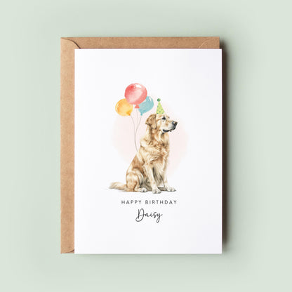 Golden Retriever Birthday Card from the Dog, Birthday Card for Dog Dad, Birthday Card for Dog Mum, Pet Card, From the Dog