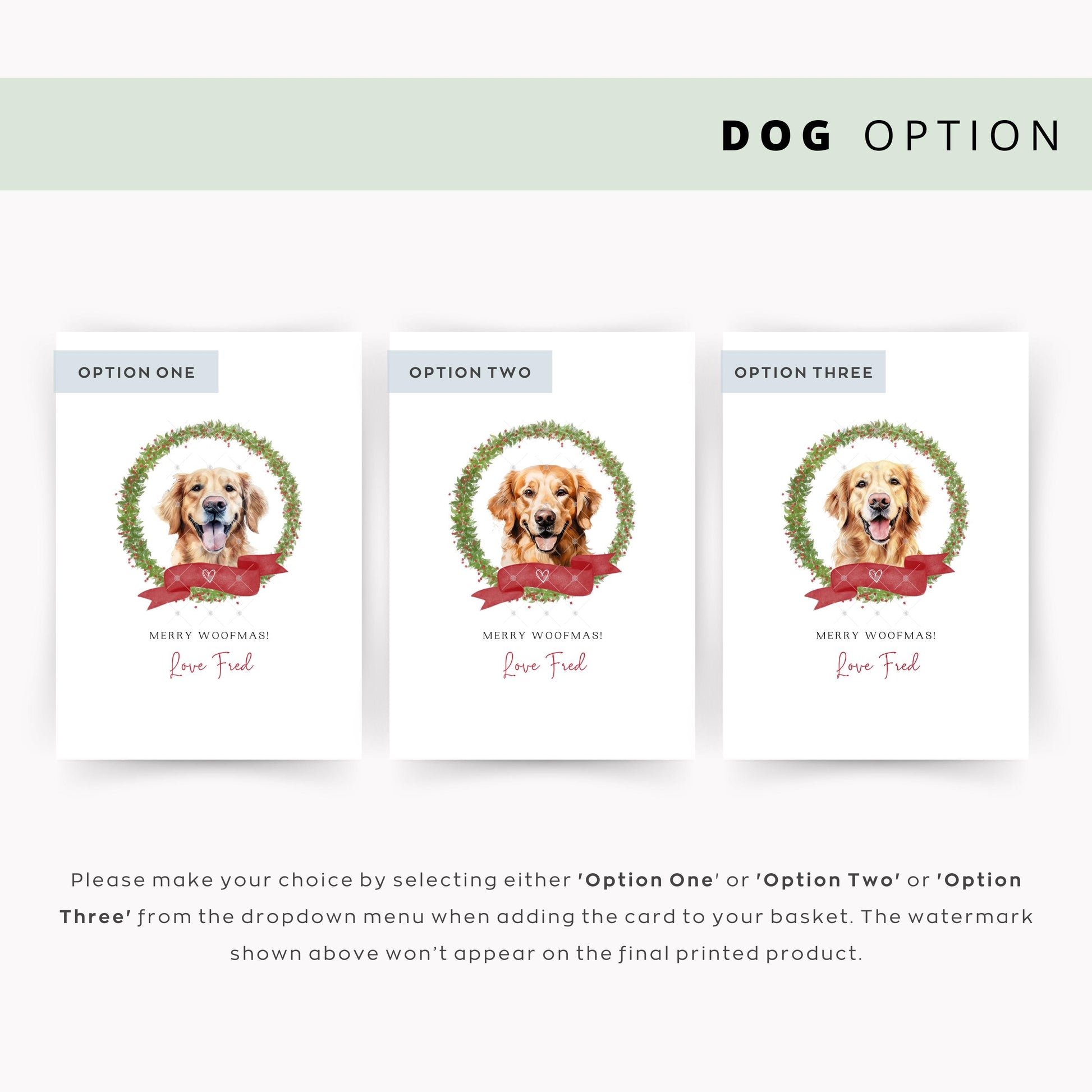 Golden Retriever Personalised Dog Christmas Card