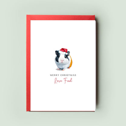 Guinea Pig Christmas Card for Pet Lovers - Festive Greeting From the Guinea Pig - Unique Christmas Card for Guinea Pig Mum & Dad Card