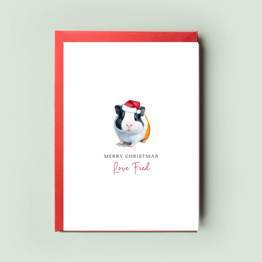 Guinea Pig Christmas Card for Pet Lovers - Festive Greeting From the Guinea Pig - Unique Christmas Card for Guinea Pig Mum & Dad Card