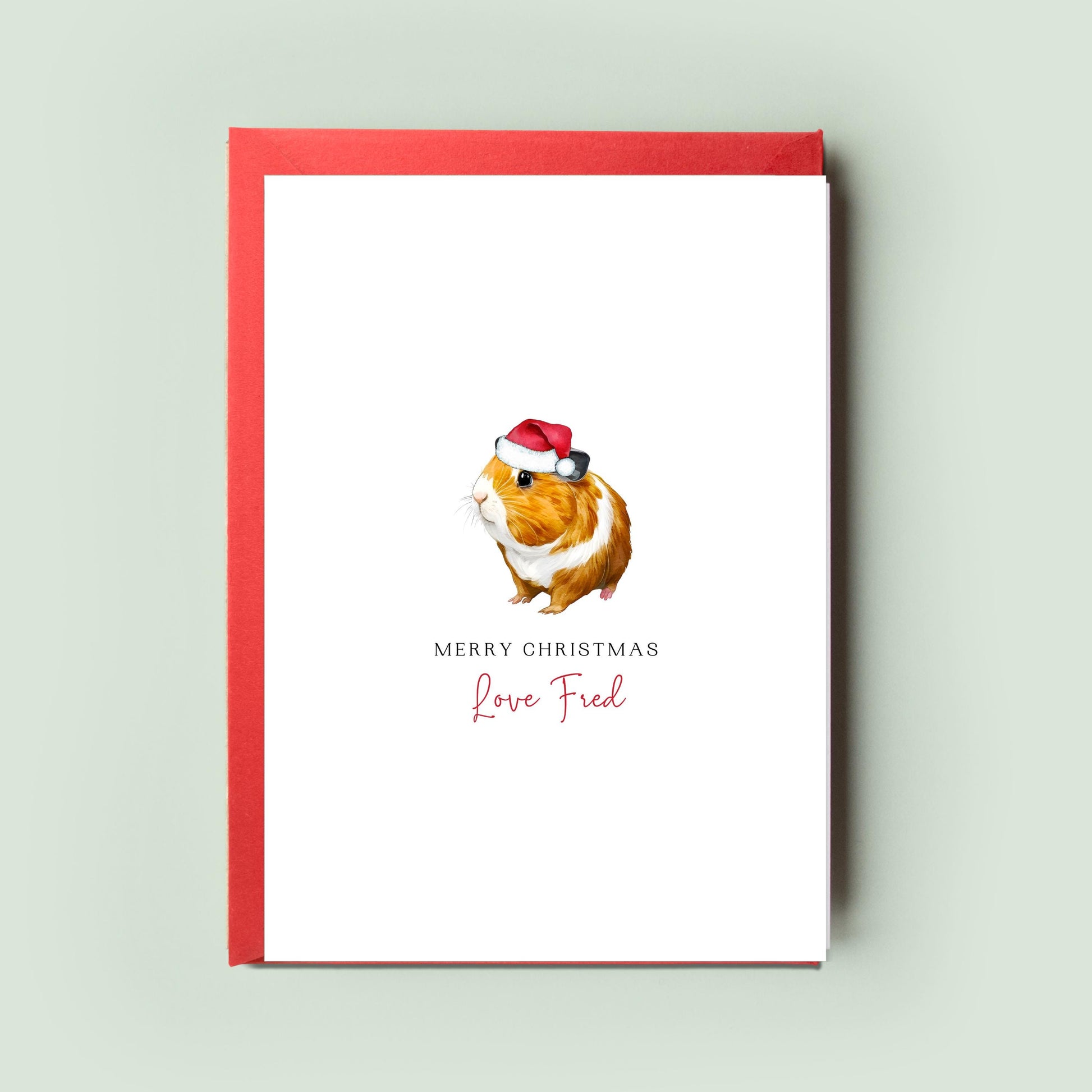 Guinea Pig Christmas Card for Pet Lovers - Festive Greeting From the Guinea Pig - Unique Christmas Card for Guinea Pig Mum & Dad Card