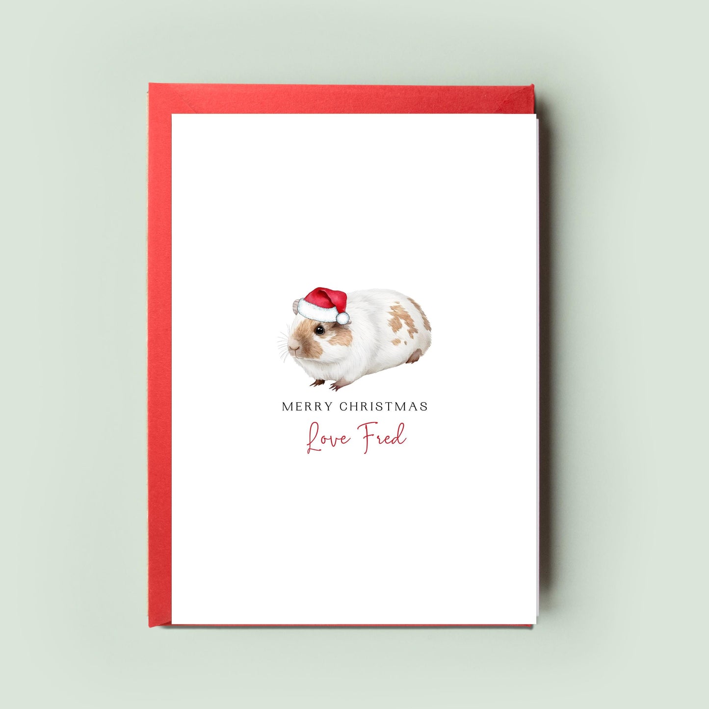 Guinea Pig Christmas Card for Pet Lovers - Festive Greeting From the Guinea Pig - Unique Christmas Card for Guinea Pig Mum & Dad Card