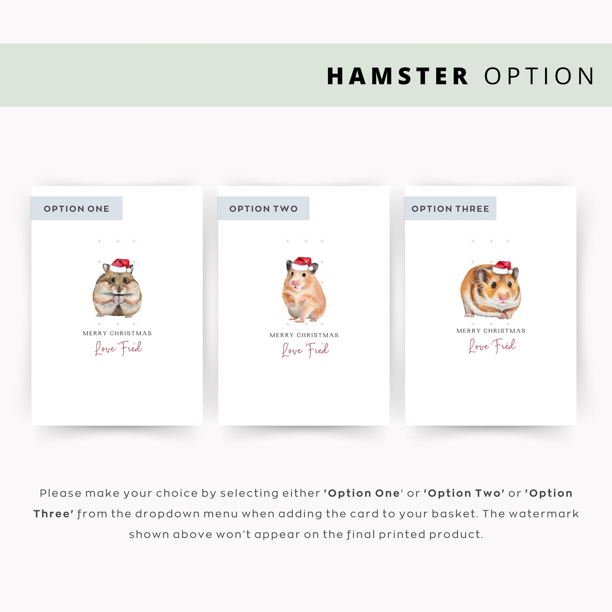 Hamster Christmas Card for Pet Lovers - Festive Greeting From the Hamster - Unique Christmas Card for Hamster Mum & Hamster Dad Holiday Card