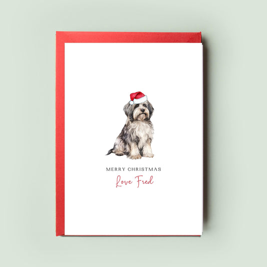 Havanese Dog Christmas Card - From the Dog to Dog Dad & Mum, Unique Festive Pet Card, Show Your Love this Season