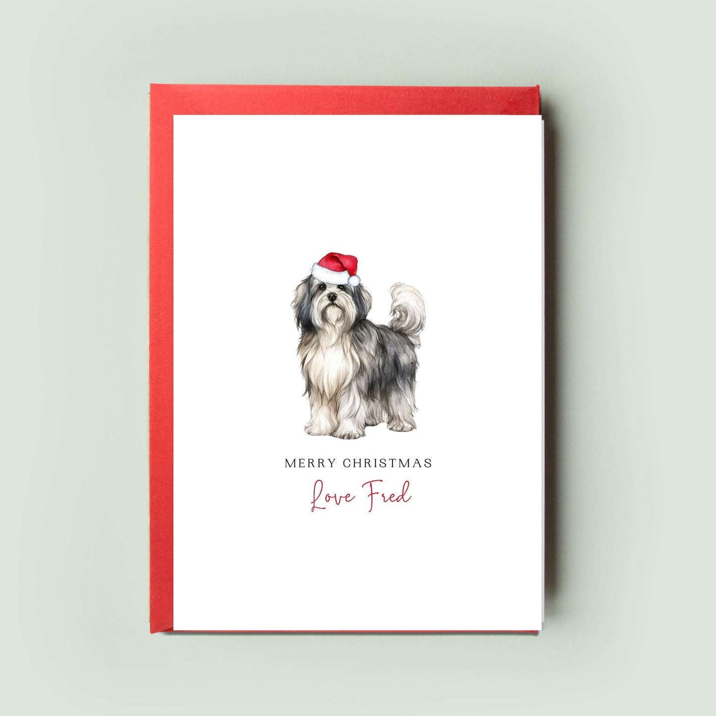 Havanese Dog Christmas Card - From the Dog to Dog Dad & Mum, Unique Festive Pet Card, Show Your Love this Season