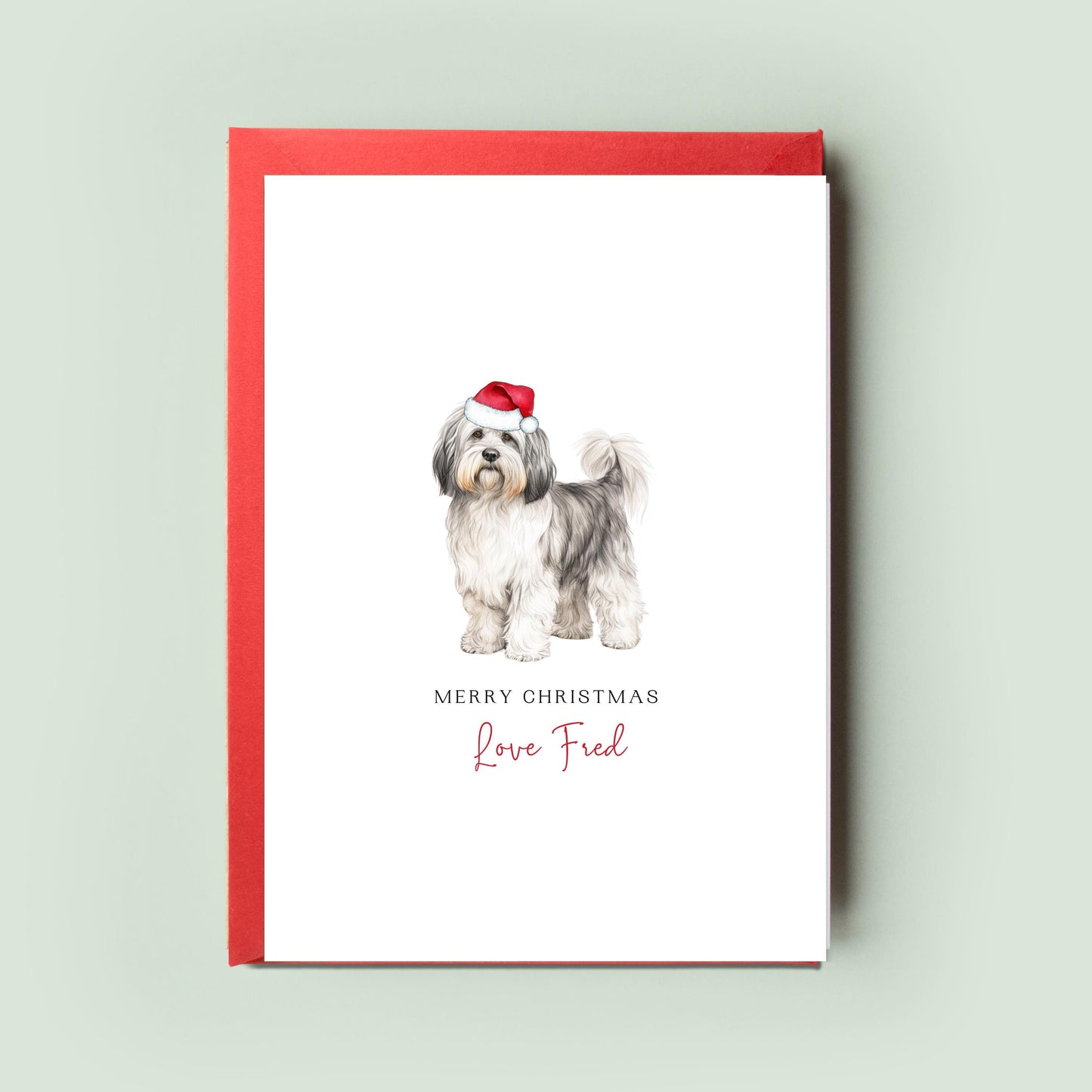 Havanese Dog Christmas Card - From the Dog to Dog Dad & Mum, Unique Festive Pet Card, Show Your Love this Season