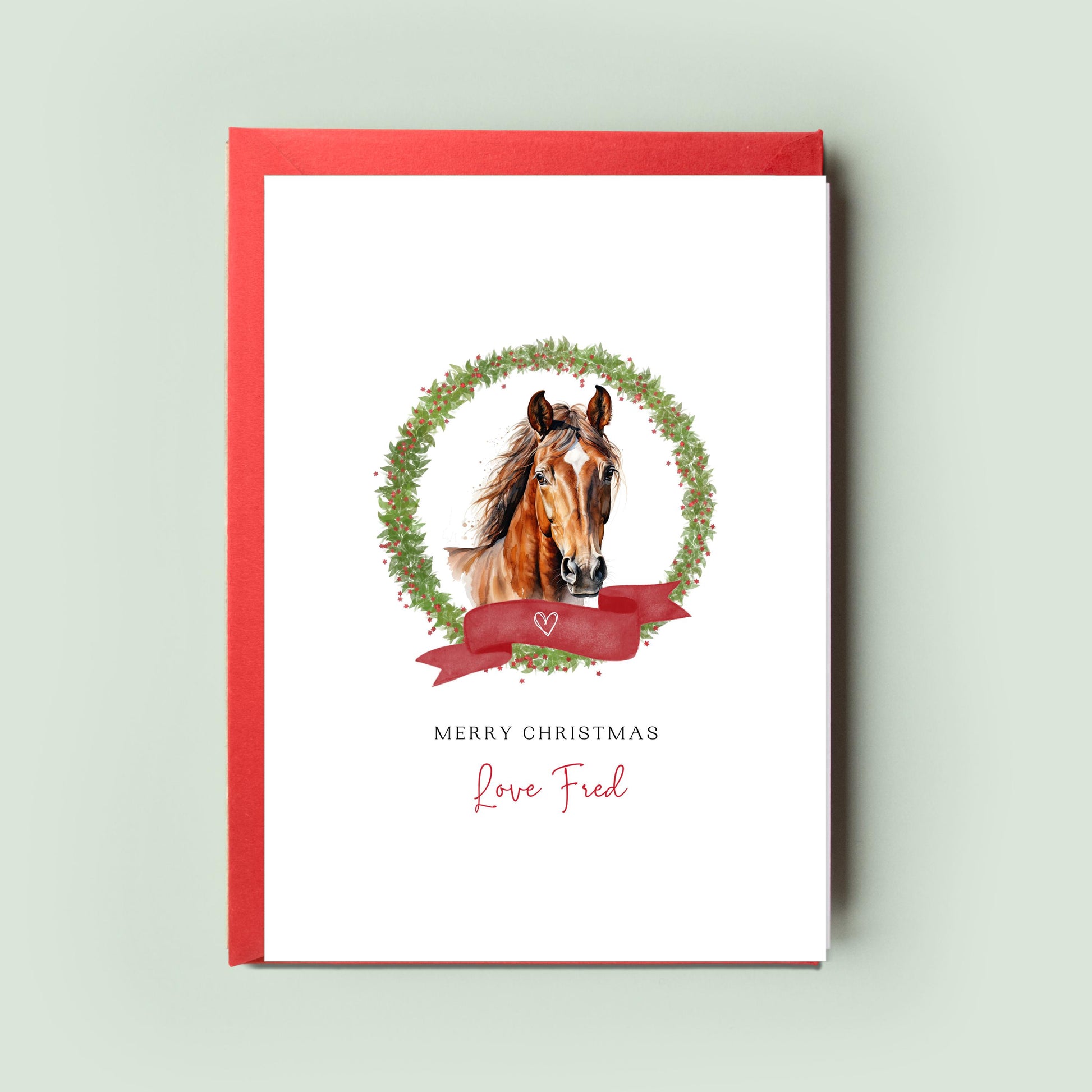 Horse Christmas Card - Cards From the Horse for Horse Mum Horse Dad - Featuring Draft, White, Black, Palomino, Appaloosa, Bay Sorrel