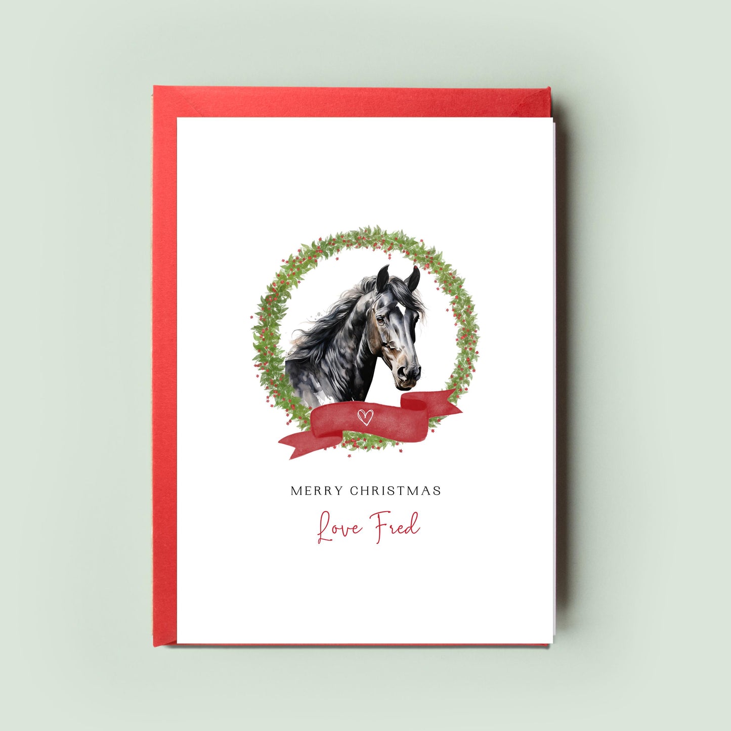 Horse Christmas Card - Cards From the Horse for Horse Mum Horse Dad - Featuring Draft, White, Black, Palomino, Appaloosa, Bay Sorrel