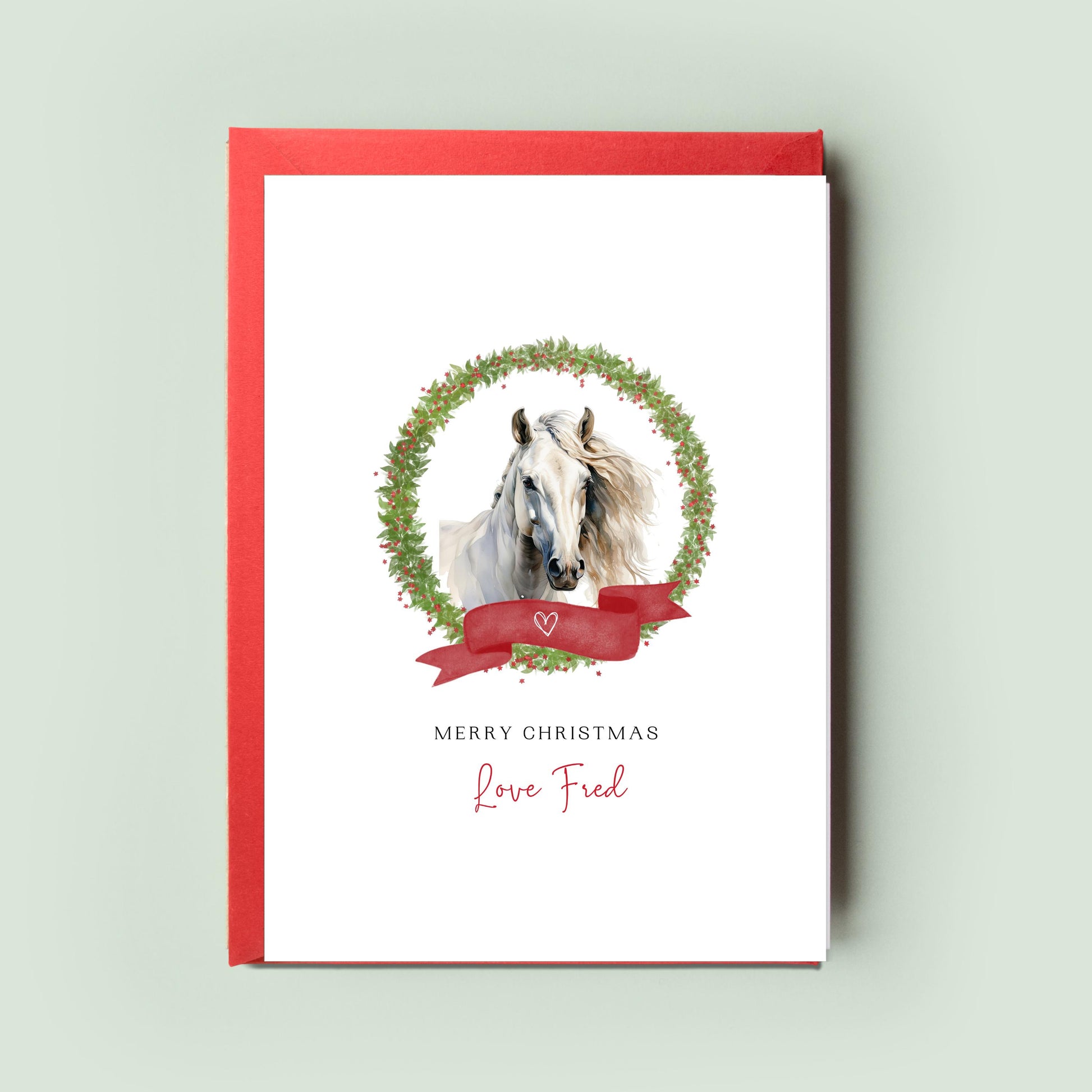 Horse Christmas Card - Cards From the Horse for Horse Mum Horse Dad - Featuring Draft, White, Black, Palomino, Appaloosa, Bay Sorrel