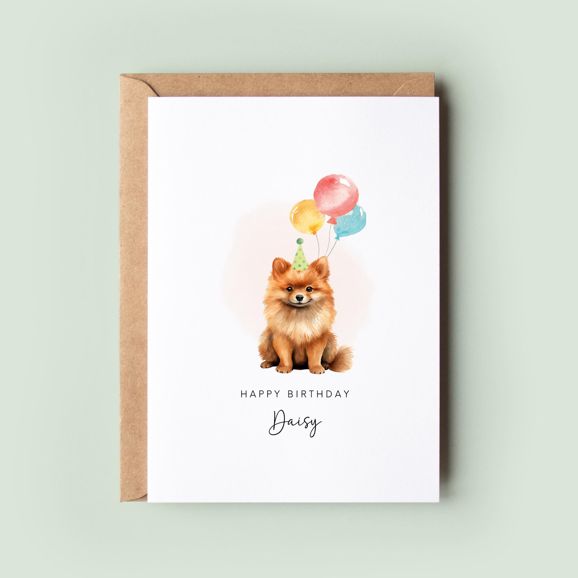 Pomeranian Pet Birthday Card From/For The Dog