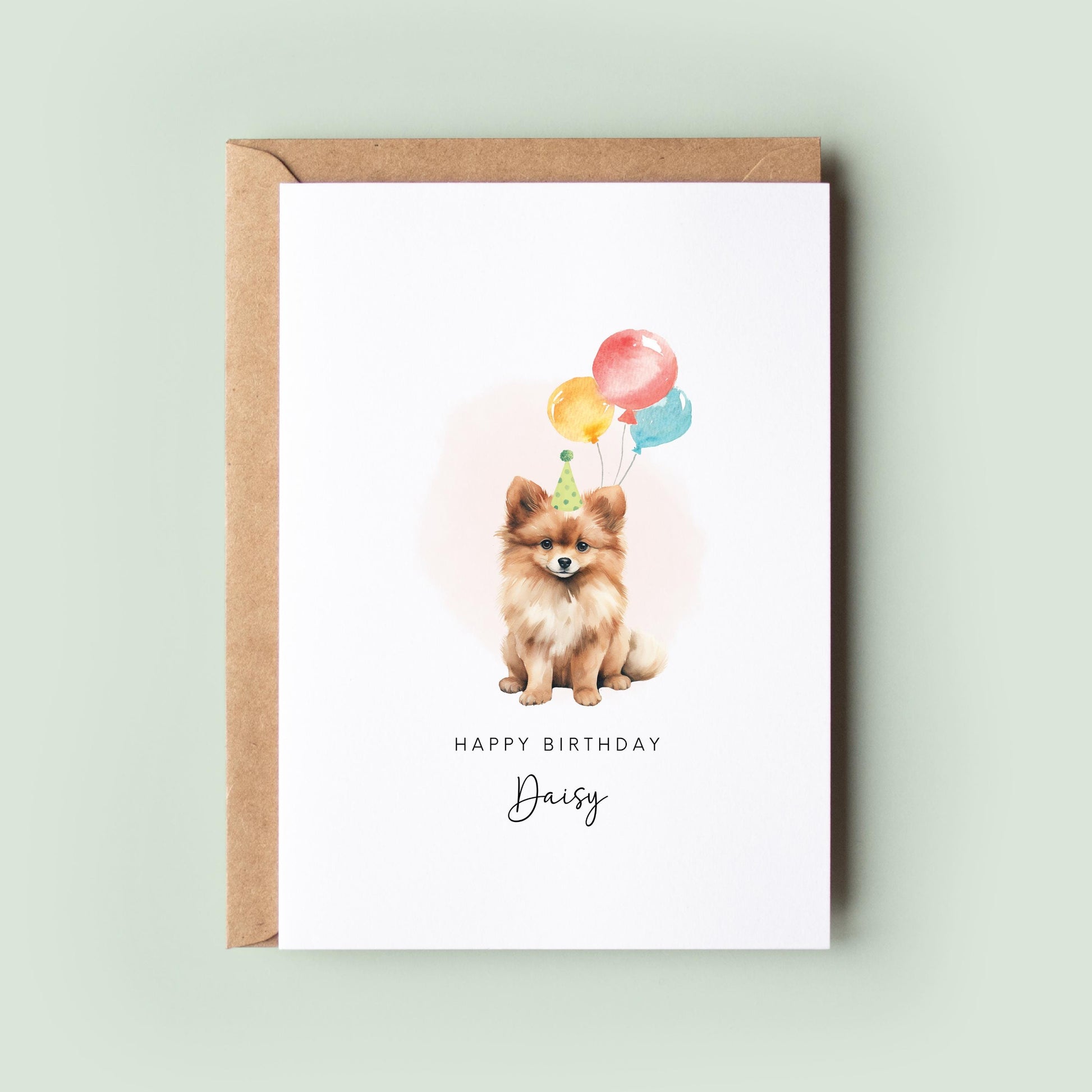 Pomeranian Pet Birthday Card From/For The Dog