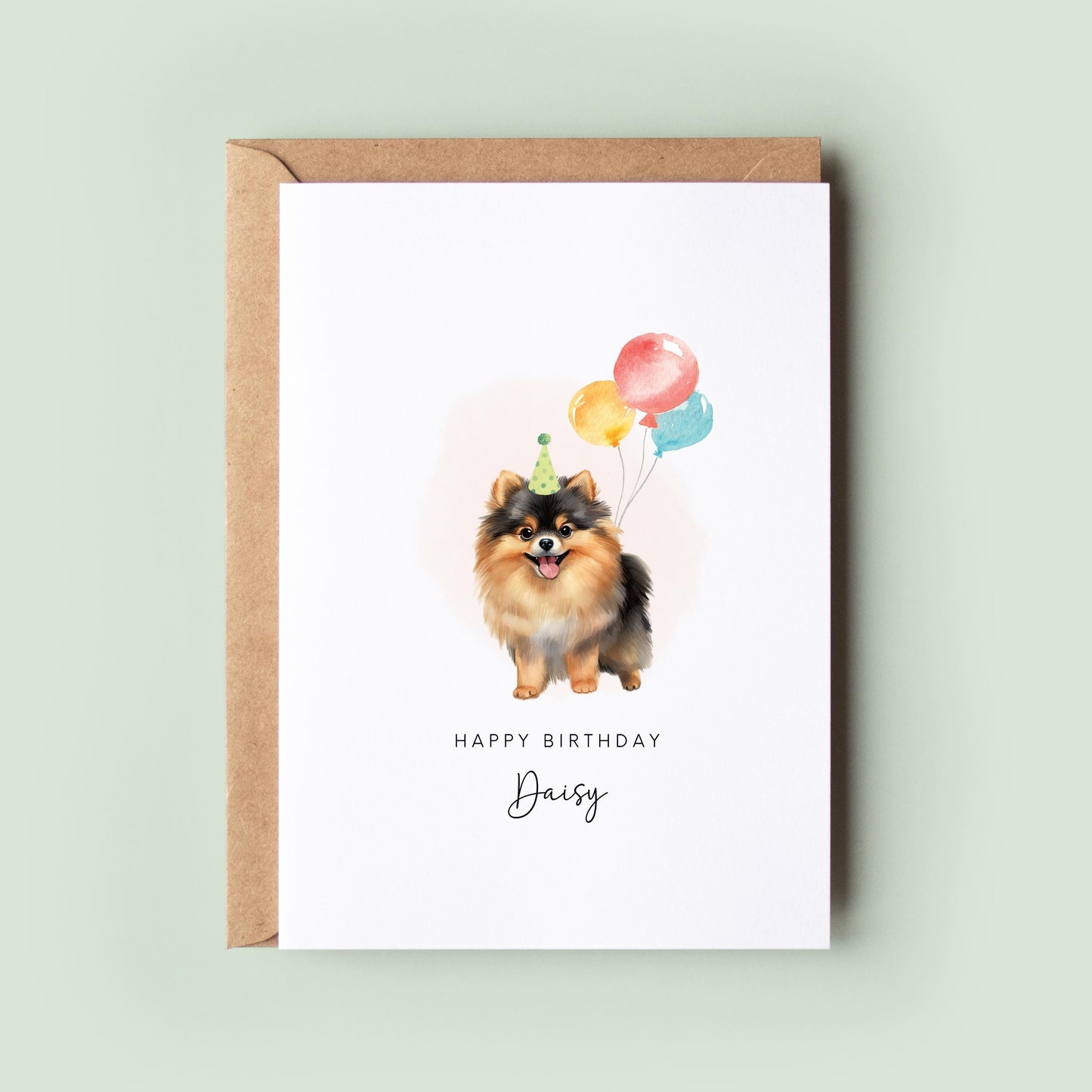 Pomeranian Pet Birthday Card From/For The Dog