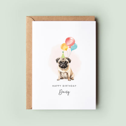 Pug Pet Birthday Greeting Card From/For The Dog