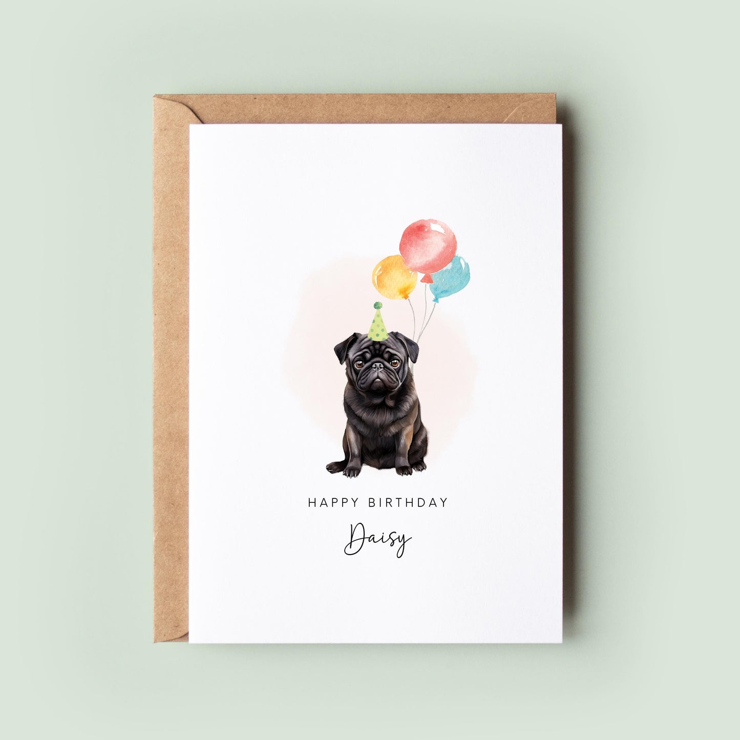 Pug Pet Birthday Greeting Card From/For The Dog