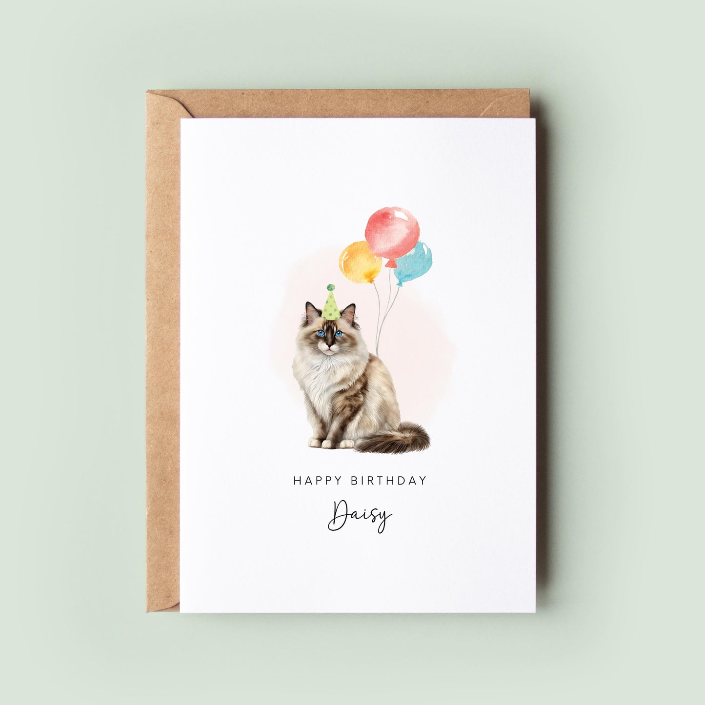 Ragdoll Cat, Birthday Card from the Cat, Birthday Card for Cat Dad, Birthday Card for Cat Mum, Pet Card, From the Cat