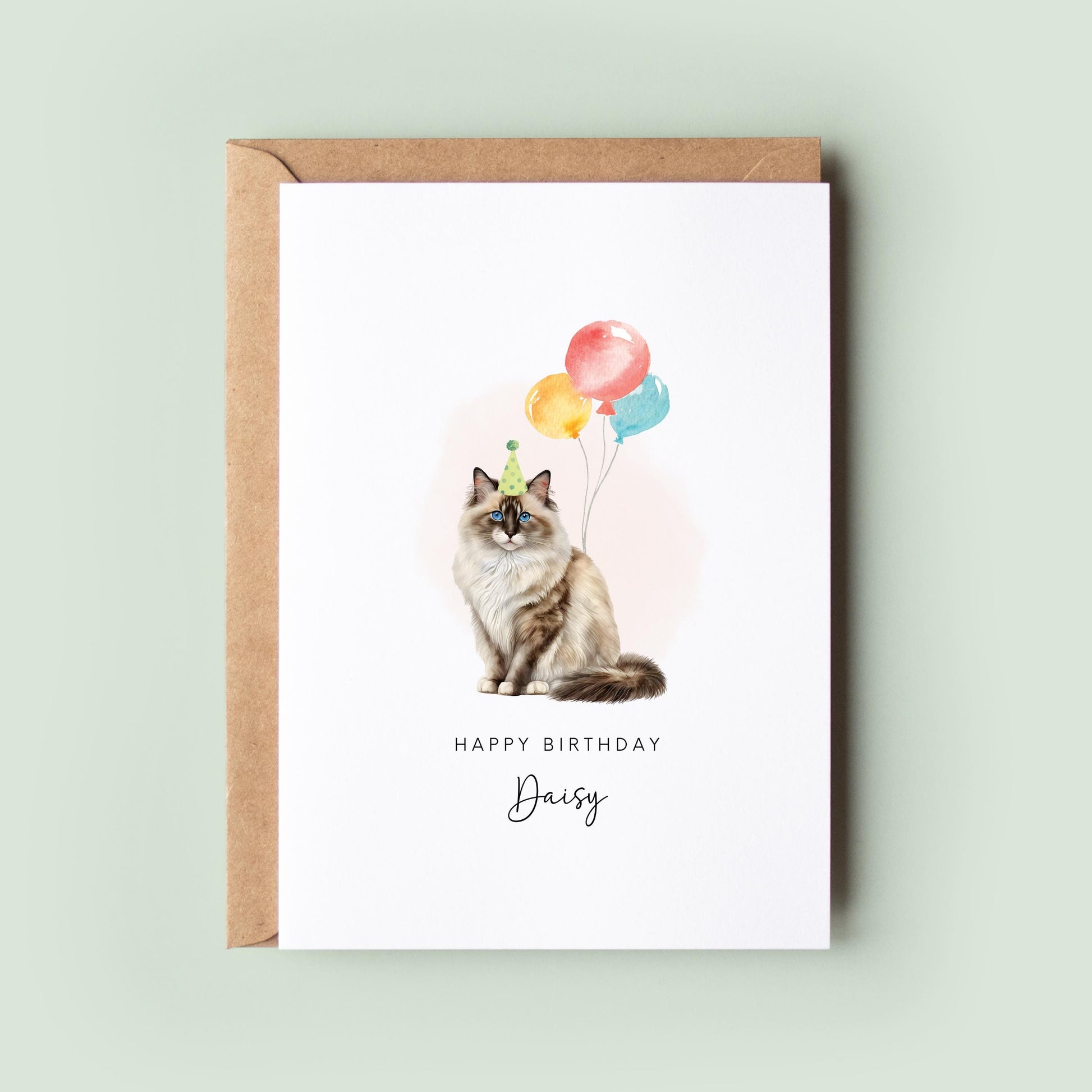 Ragdoll Cat, Birthday Card from the Cat, Birthday Card for Cat Dad, Birthday Card for Cat Mum, Pet Card, From the Cat