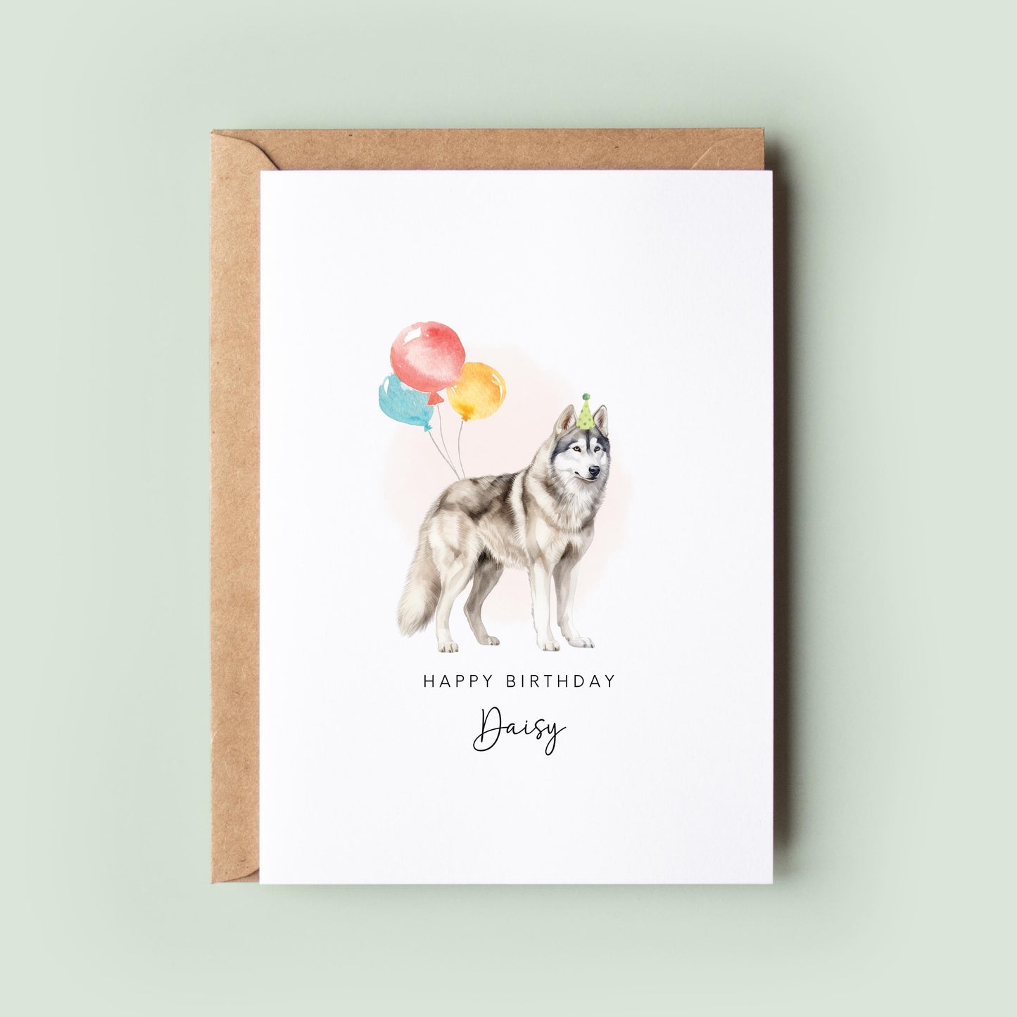 Siberian Husky Pet Birthday Greeting Card From/For The Dog