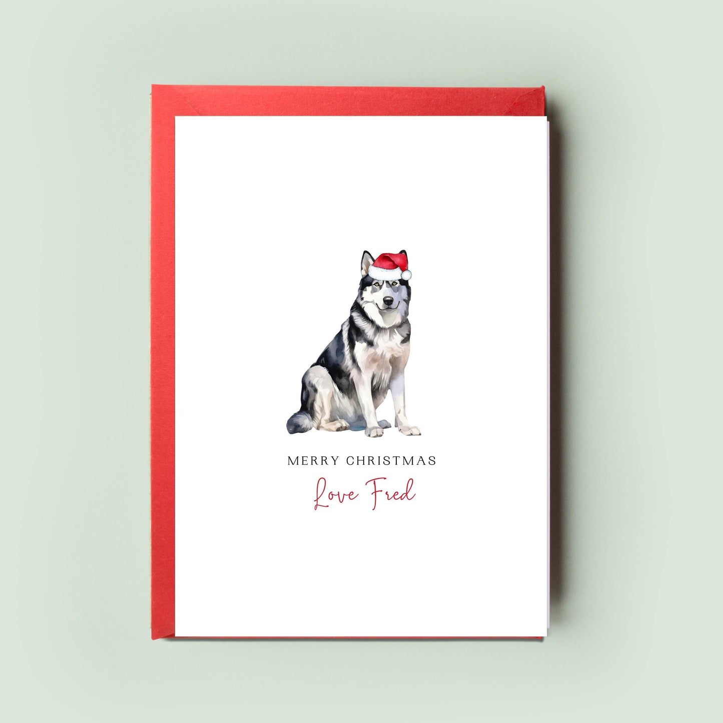 Husky Christmas Card from the Dog, Christmas Card for Dog Dad, Christmas Card for Dog Mum, Pet Card, From Dog, Siberian & Alaskan Huskies