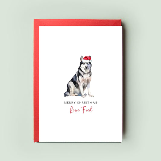 Husky Christmas Card from the Dog, Christmas Card for Dog Dad, Christmas Card for Dog Mum, Pet Card, From Dog, Siberian & Alaskan Huskies