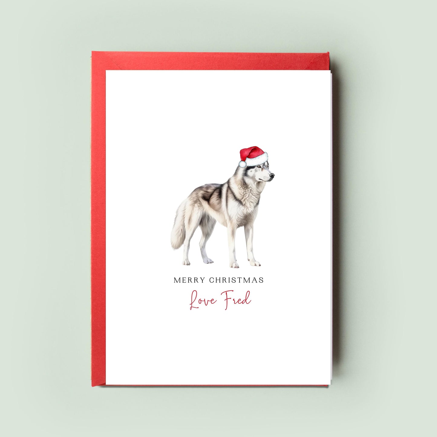 Husky Christmas Card from the Dog, Christmas Card for Dog Dad, Christmas Card for Dog Mum, Pet Card, From Dog, Siberian & Alaskan Huskies