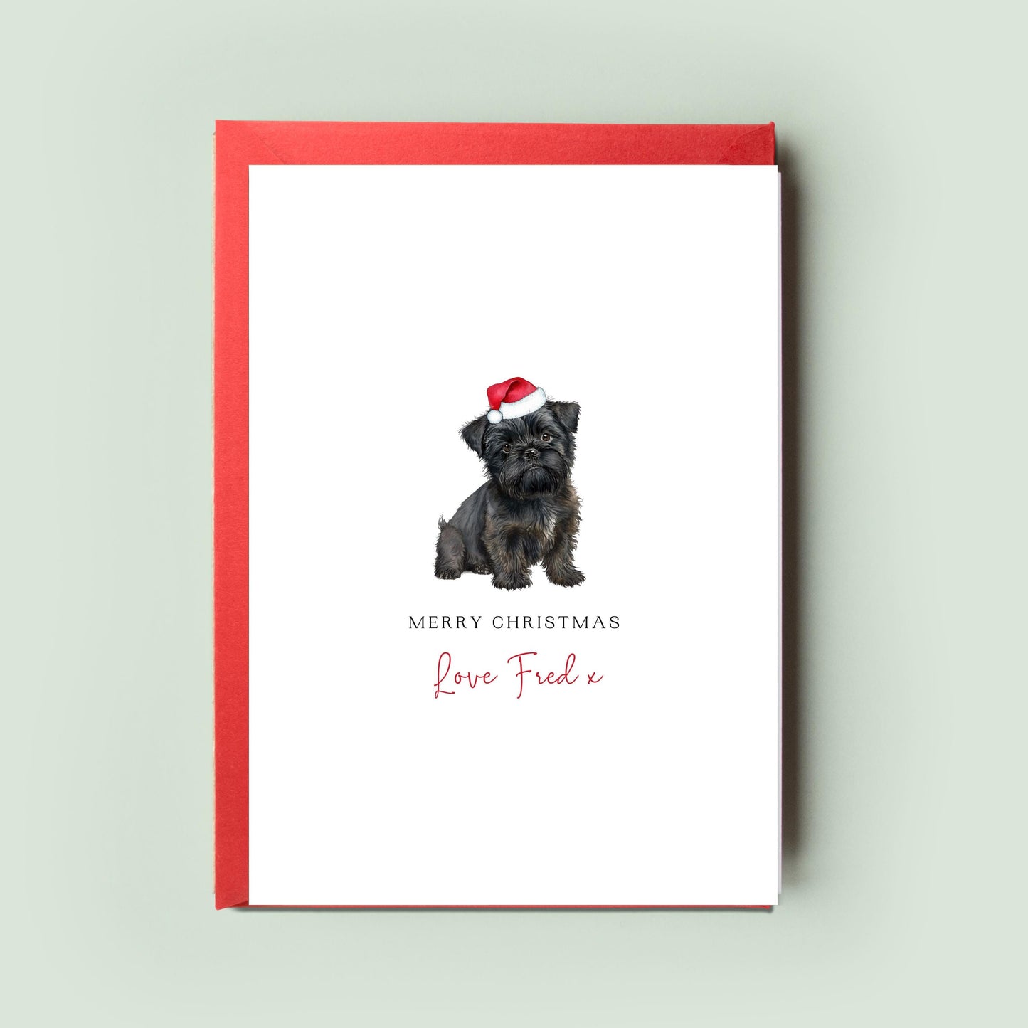 Affenpinsher Personalised Dog Christmas Card, For the Dog, From the Dog, Pet Christmas Card, Dog Card, Dog Dad, Dog Mum, Card, Merry Woofmas