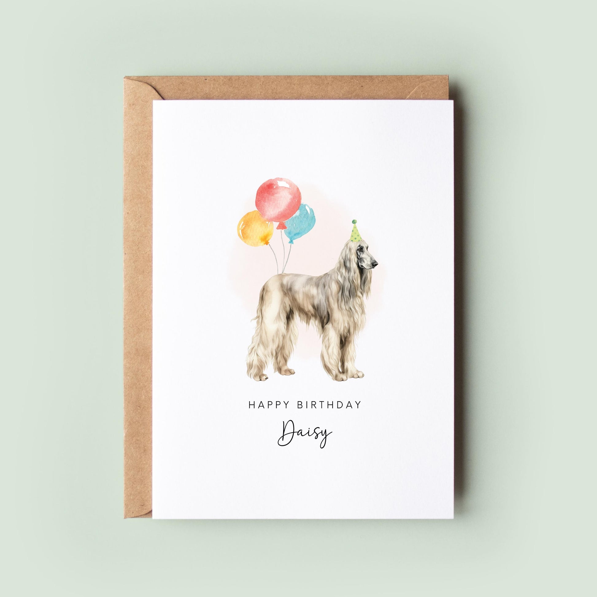 Afghan Hound Birthday Card from the Dog, Birthday Card for Dog Dad, Birthday Card for Dog Mum, Pet Card, Card From the Dog