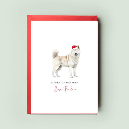 Akita Personalised Dog Christmas Card, For the Dog, From the Dog, Pet Christmas Card, Dog Card, Dog Dad, Dog Mum, Merry Woofmas