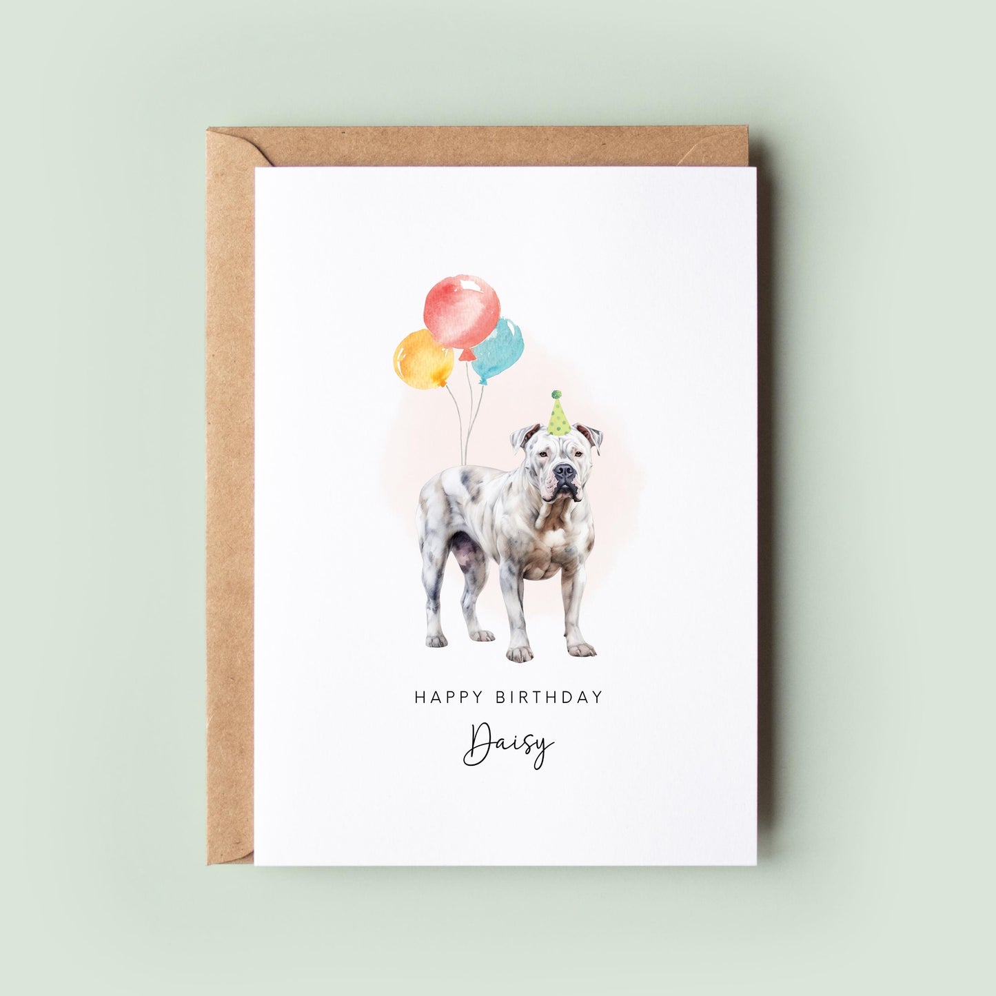 American Bulldog Birthday Card from the Dog, Birthday Card for Dog Dad, Birthday Card for Dog Mum, Pet Card, Card From the Dog