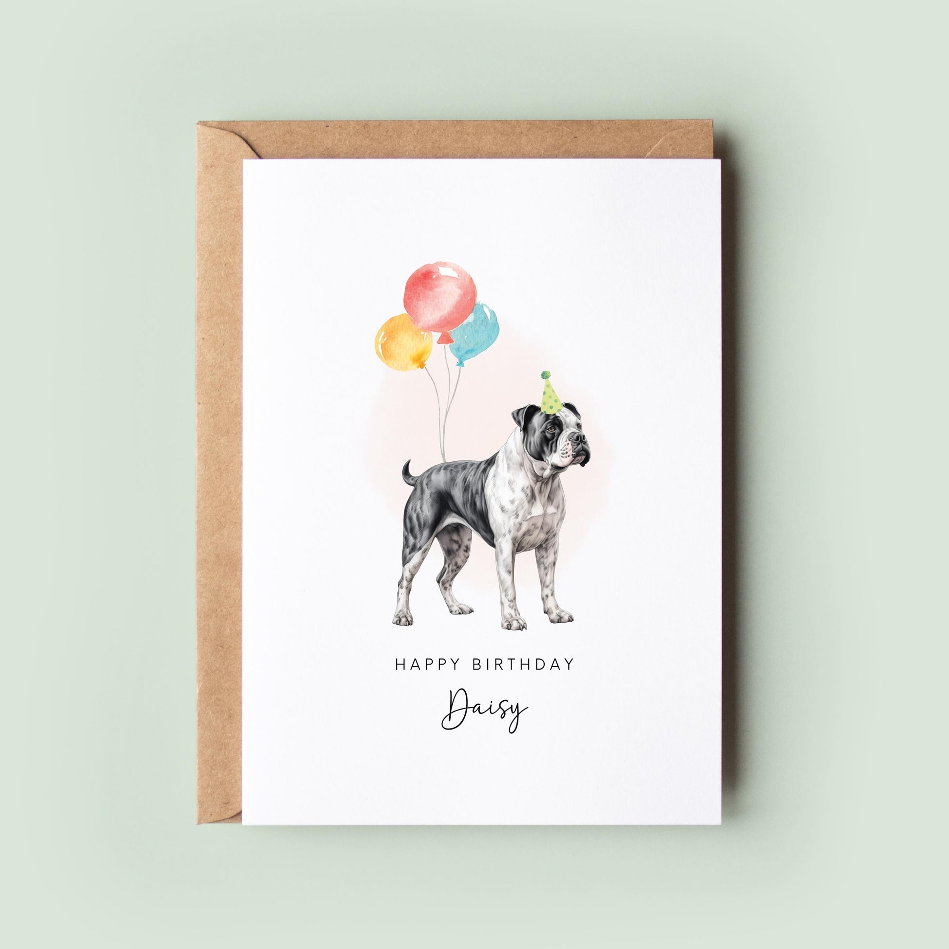 American Bulldog Birthday Card from the Dog, Birthday Card for Dog Dad, Birthday Card for Dog Mum, Pet Card, Card From the Dog