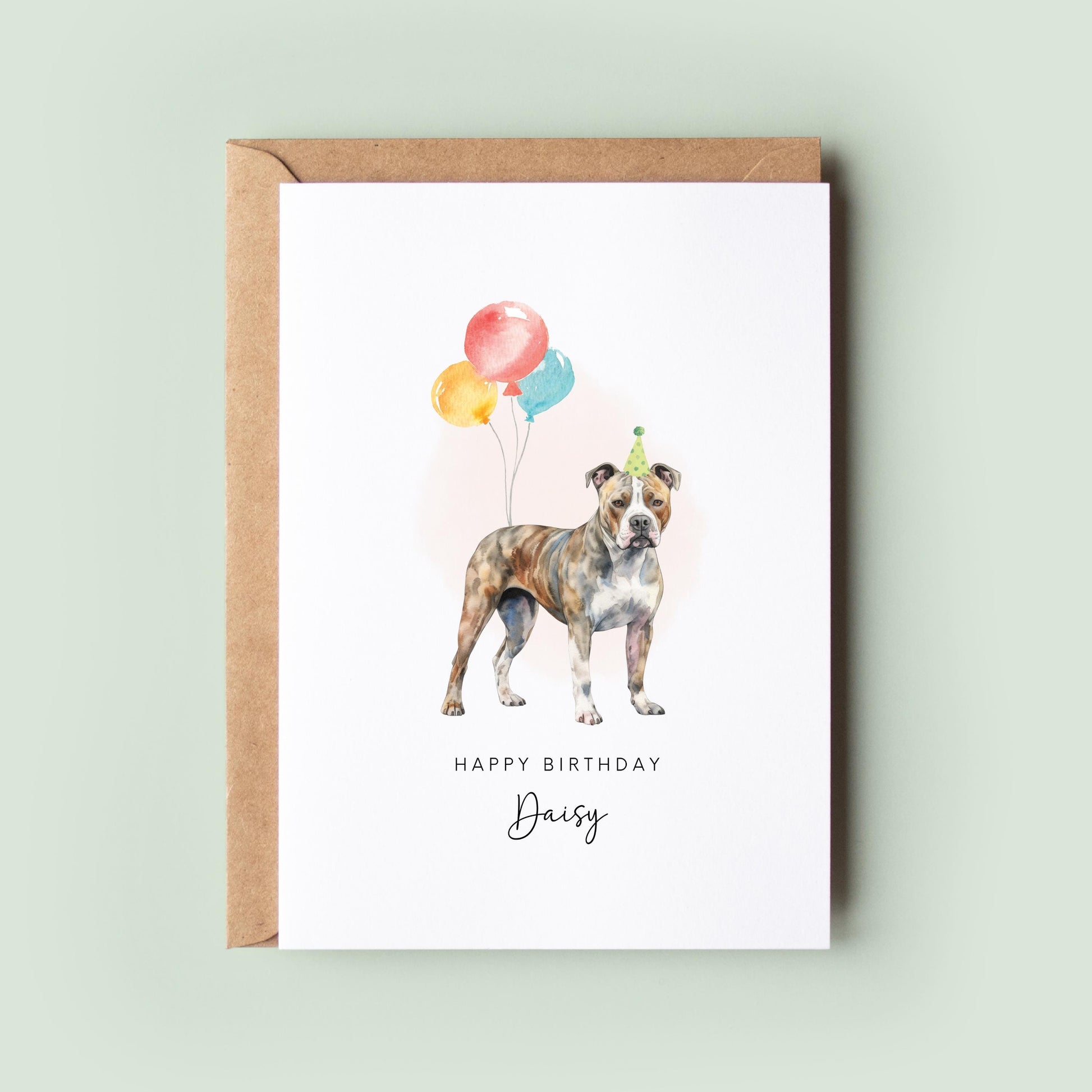 American Staffordshire Terrier Birthday Card from the Dog, Birthday Card for Dog Dad, Birthday Card for Dog Mum, Pet Card, Card From the Dog