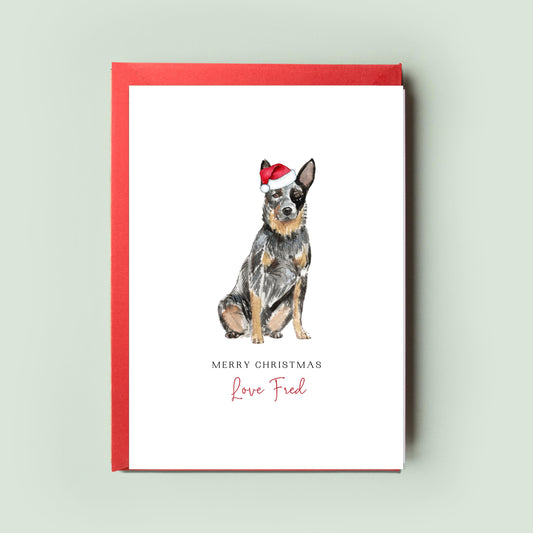 Australian Cattle Dog Christmas Card – Personalised Pet Card from the Dog, Ideal Christmas Card for Dog Dad, Dog Mum – Pet Festive Greeting