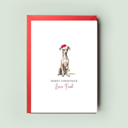 Italian Greyhound Personalised Dog Christmas Card, For the Dog, From the Dog, Pet Christmas Card, Dog Card, Dog Dad, Dog Mum, Merry Woofmas