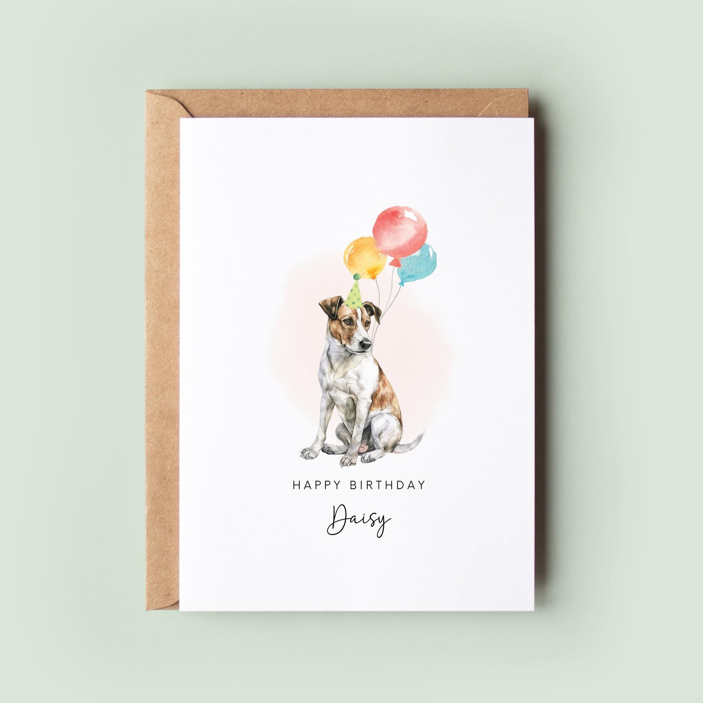 Jack Russell Dog Birthday Greeting Card for Dog Dad or Dog Mum