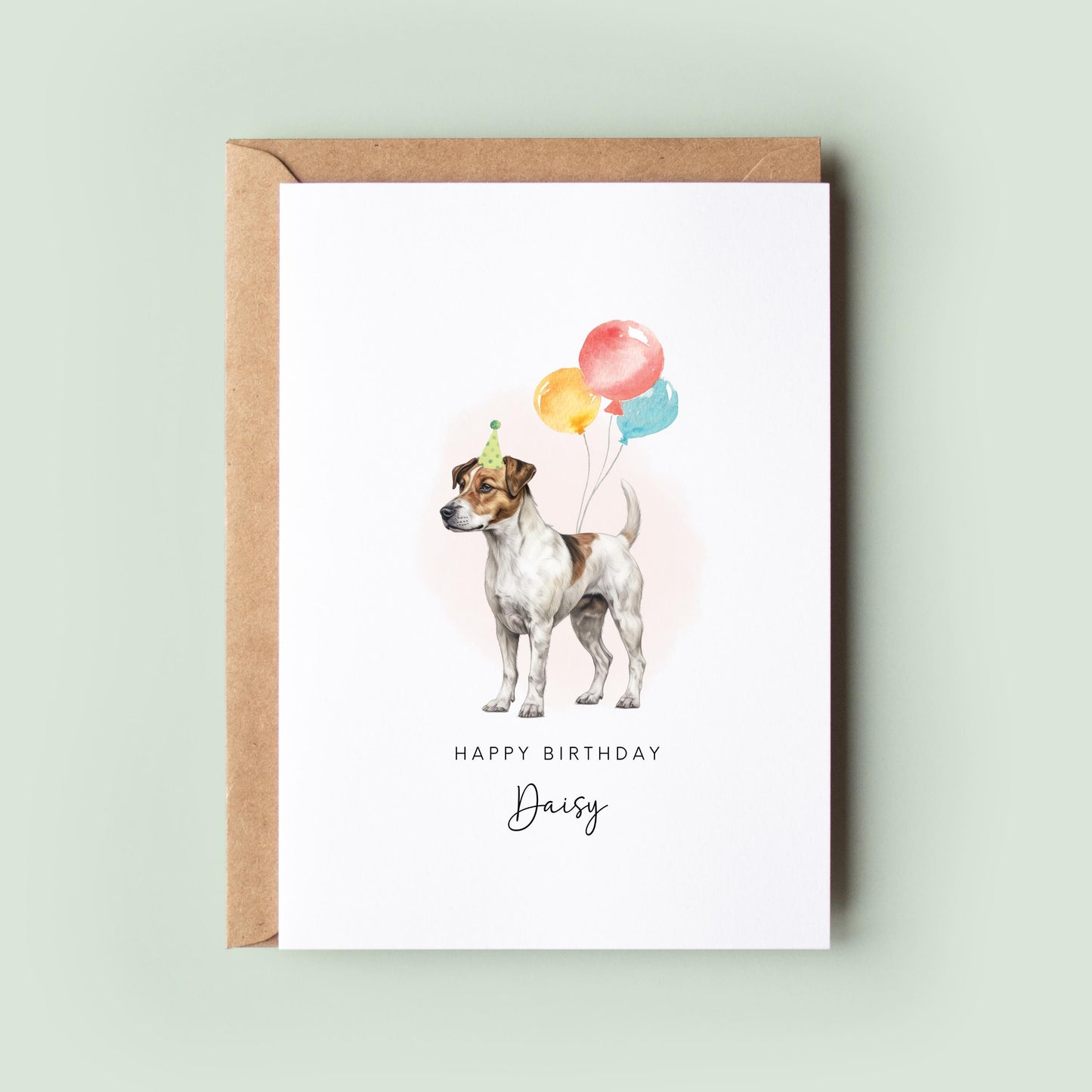 Jack Russell Dog Birthday Greeting Card for Dog Dad or Dog Mum