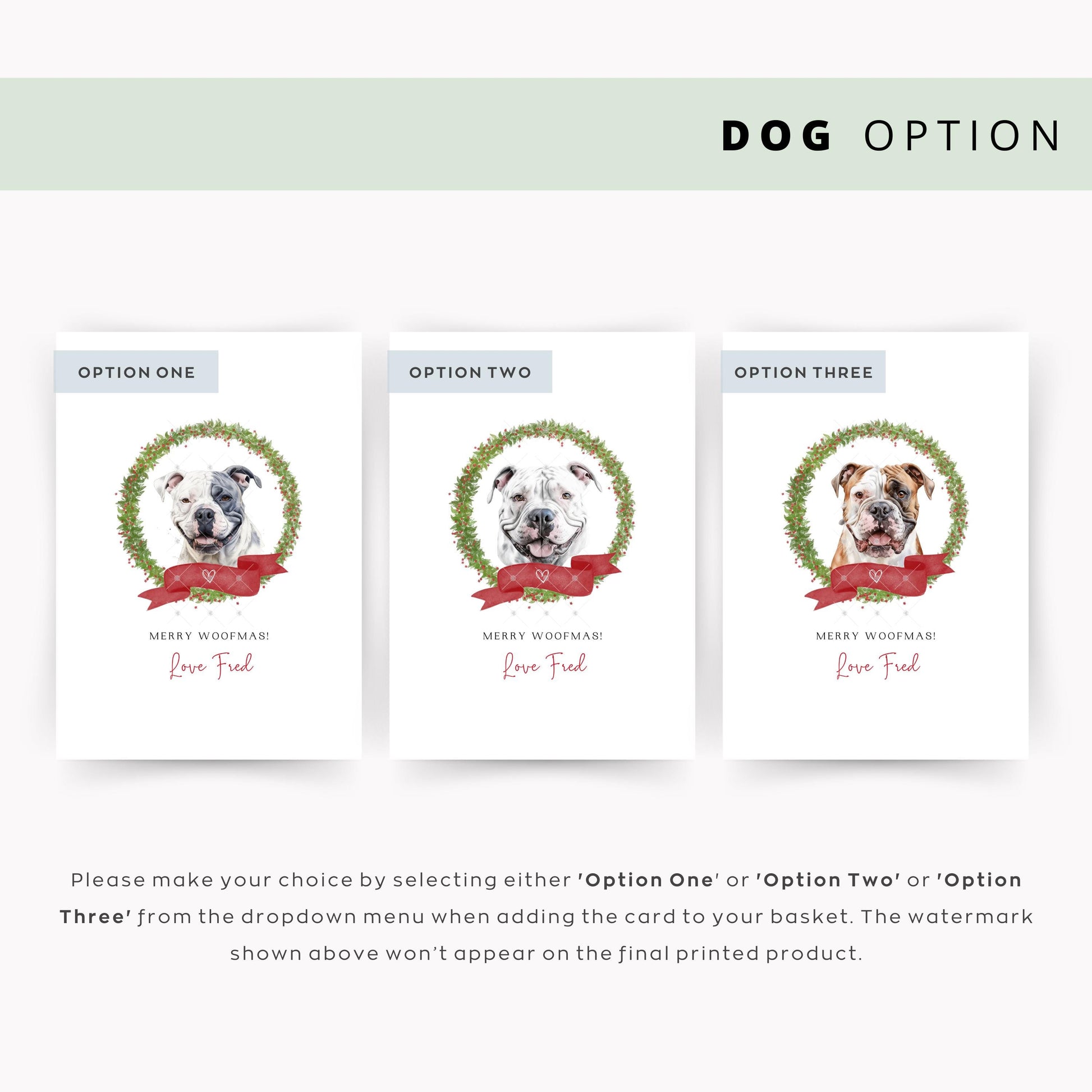 American Bulldog Personalised Dog Christmas Card, For the Dog, From the Dog, Pet Christmas Card, Dog Card, Dog Dad, Dog Mum, Merry Woofmas