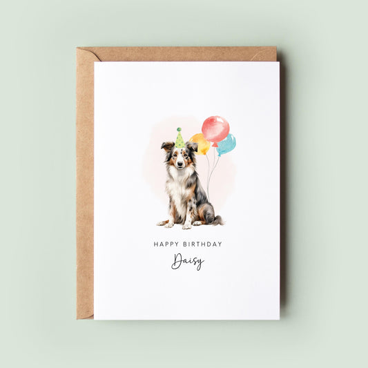 Woof-tastic Australian Shepherd Birthday Card for Dog Dad & Mum - Perfect Pet Card from the Dog!