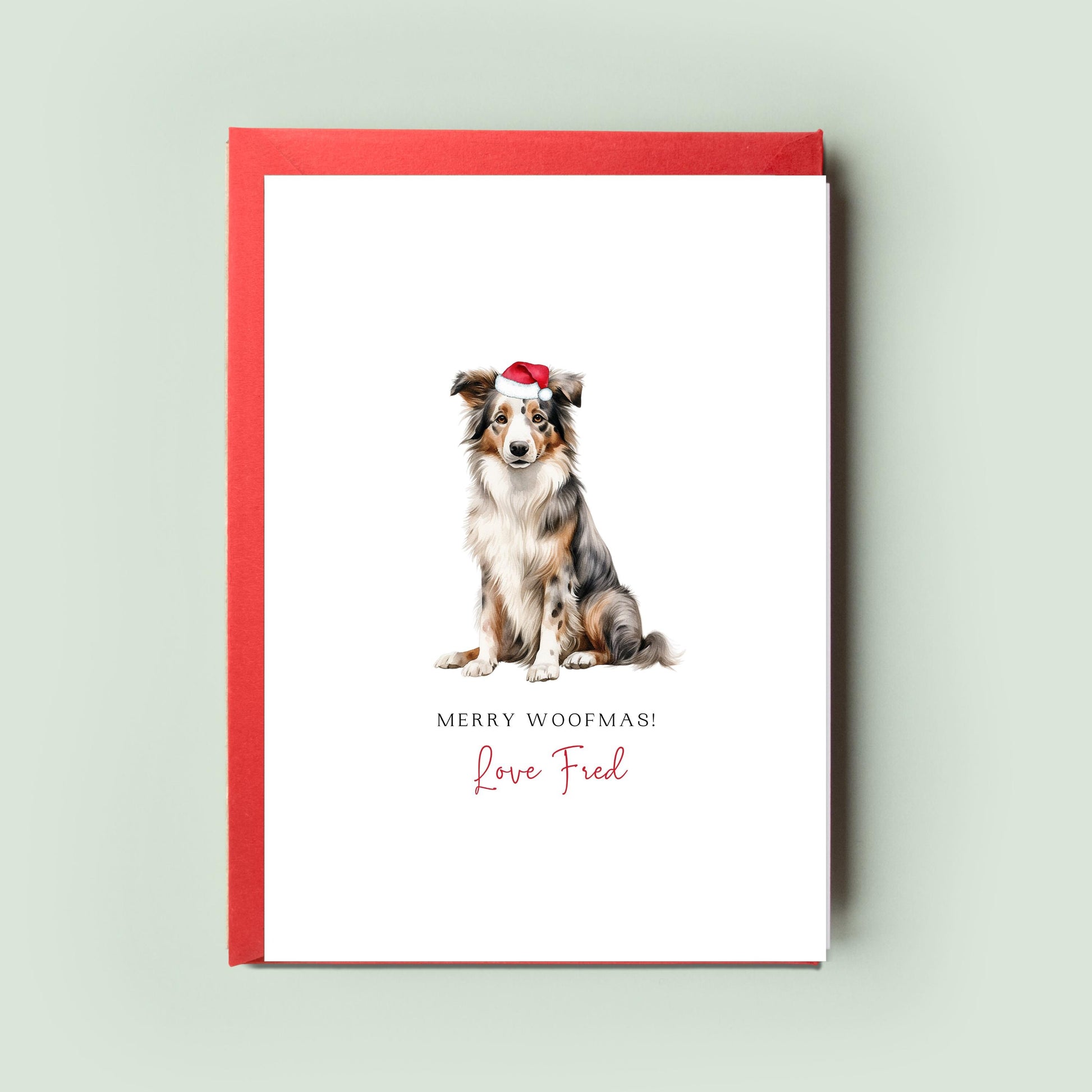 Australian Shepherd Christmas Card - Special Pet Card From the Dog, Perfect Christmas Card for Dog Dad, Dog Mum - Unique Festive Greetings