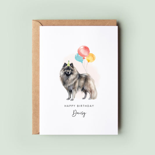 Keeshond Birthday Card from the Dog, Birthday Card for Dog Dad, Birthday Card for Dog Mum, Pet Card, From the Dog Card