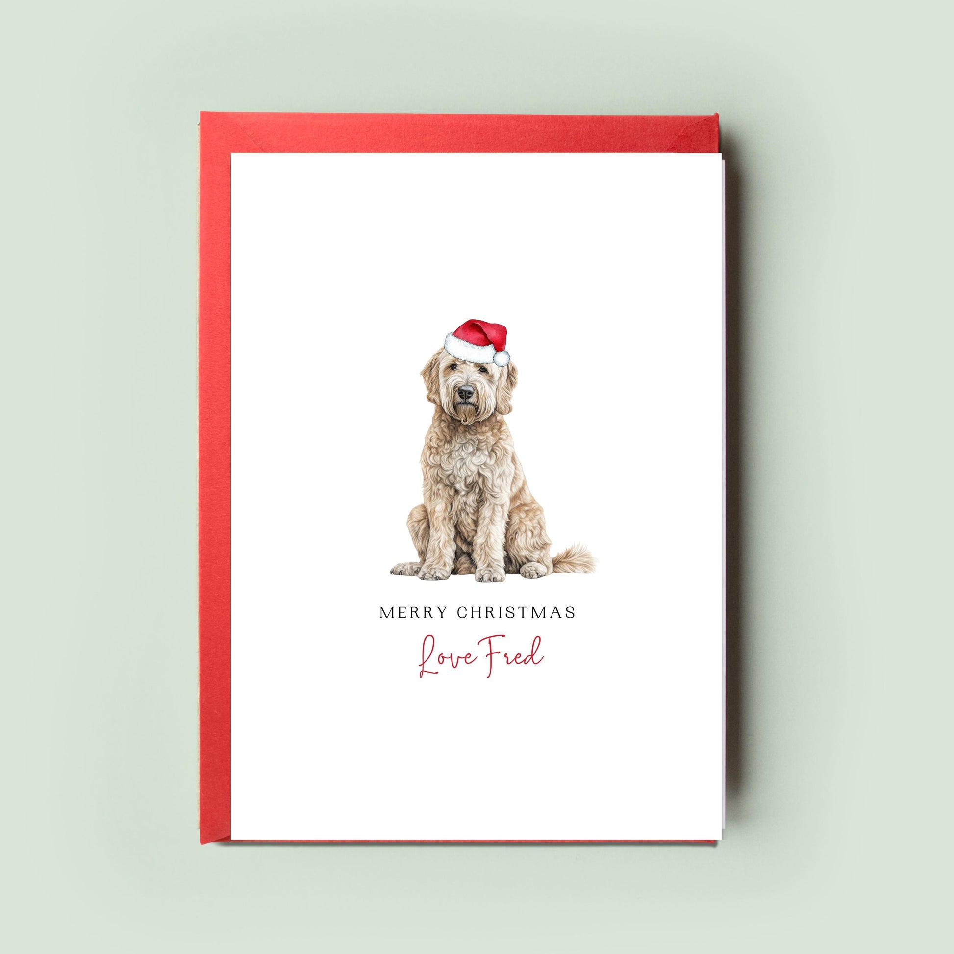 Labradoodle Christmas Card – Special Wishes from the Dog, Ideal for Dog Dad & Mum, Cherished Pet Card, A Hug From Your Furry Friend