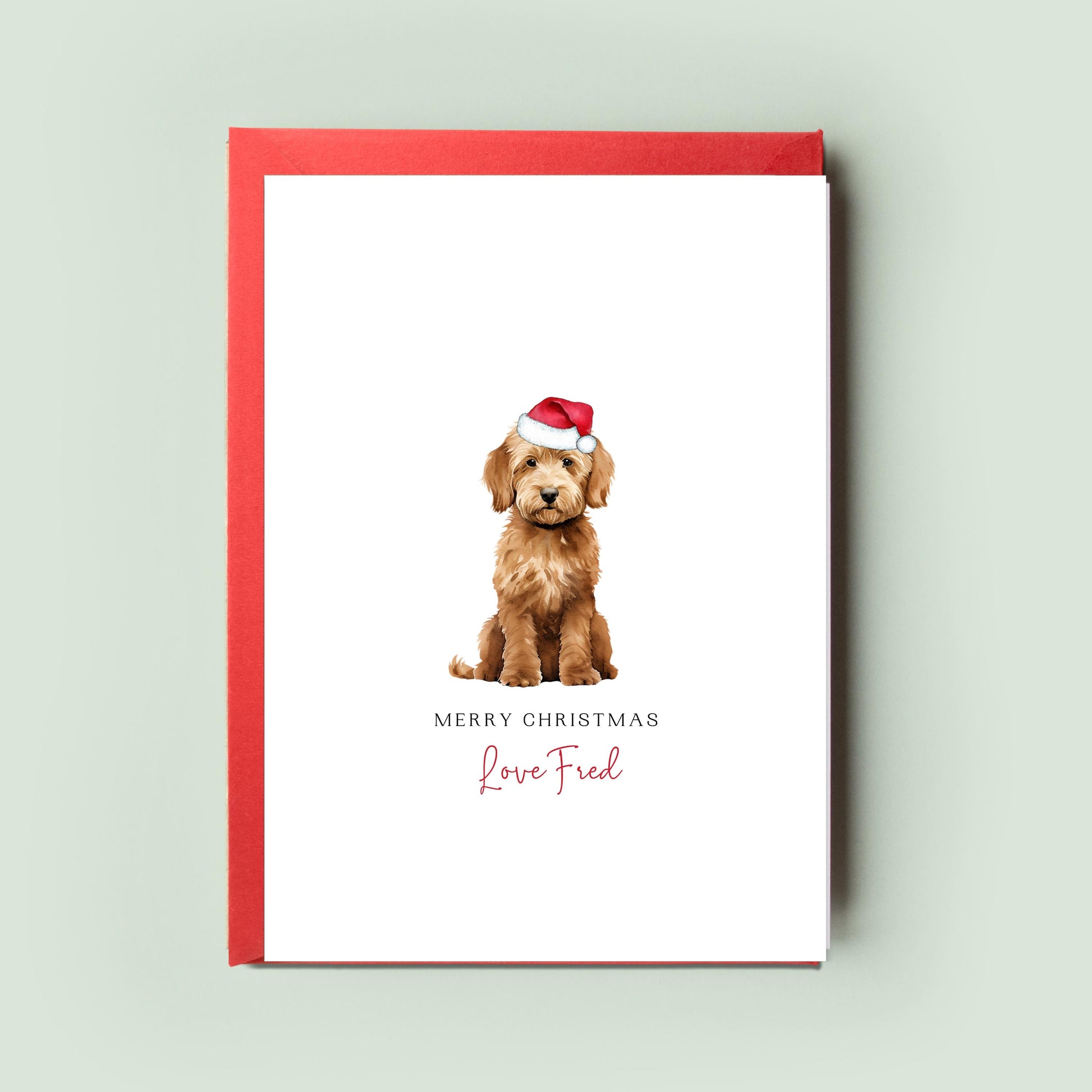 Labradoodle Christmas Card – Special Wishes from the Dog, Ideal for Dog Dad & Mum, Cherished Pet Card, A Hug From Your Furry Friend