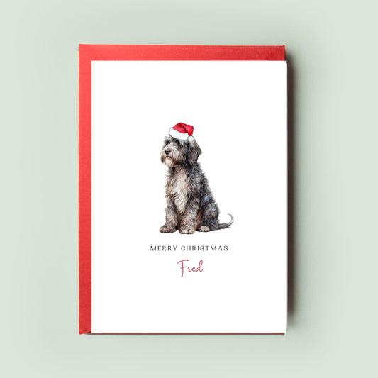 Barbet Dog Personalised Dog Christmas Card, For the Dog, From the Dog, Pet Christmas Card, Dog Card, Dog Dad, Dog Mum, Merry Woofmas