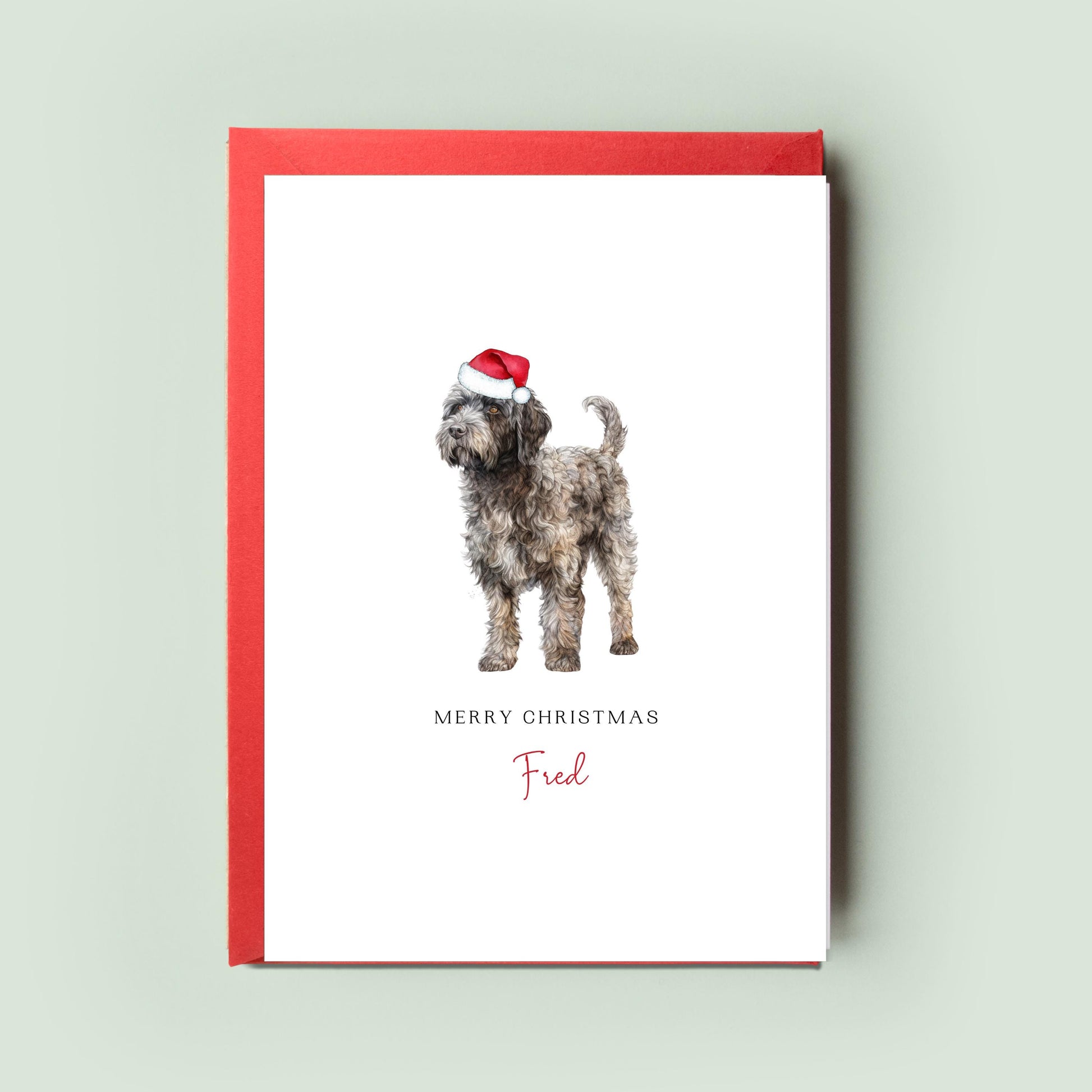 Barbet Dog Personalised Dog Christmas Card, For the Dog, From the Dog, Pet Christmas Card, Dog Card, Dog Dad, Dog Mum, Merry Woofmas