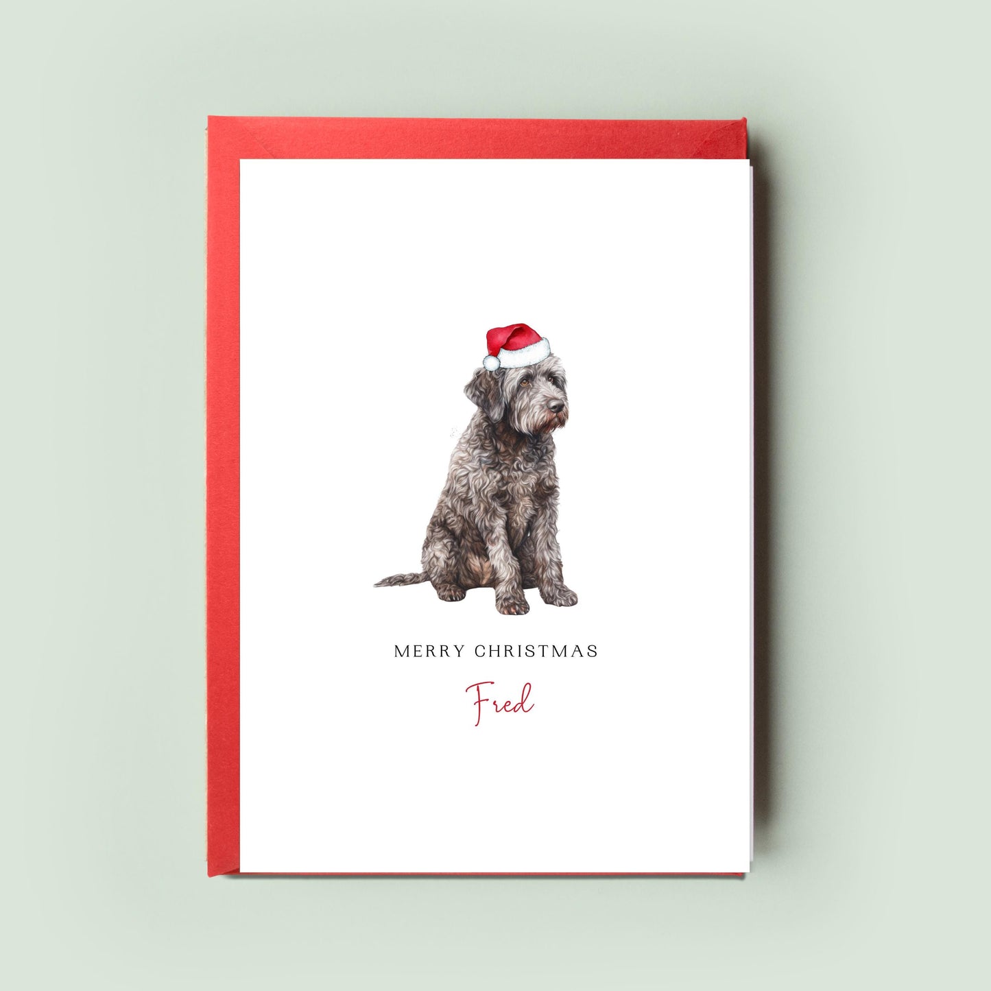 Barbet Dog Personalised Dog Christmas Card, For the Dog, From the Dog, Pet Christmas Card, Dog Card, Dog Dad, Dog Mum, Merry Woofmas