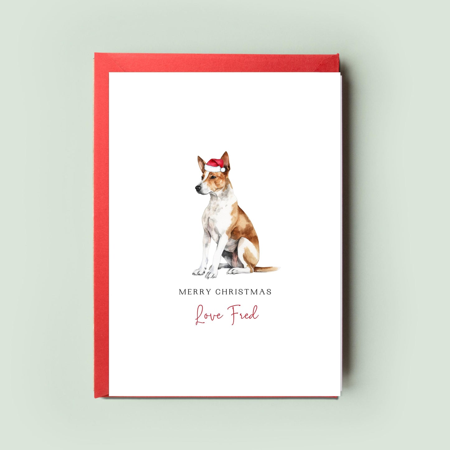 Basenji Personalised Dog Christmas Card, For the Dog, From the Dog, Pet Christmas Card, Dog Card, Dog Dad, Dog Mum, Pet Card, Merry Woofmas