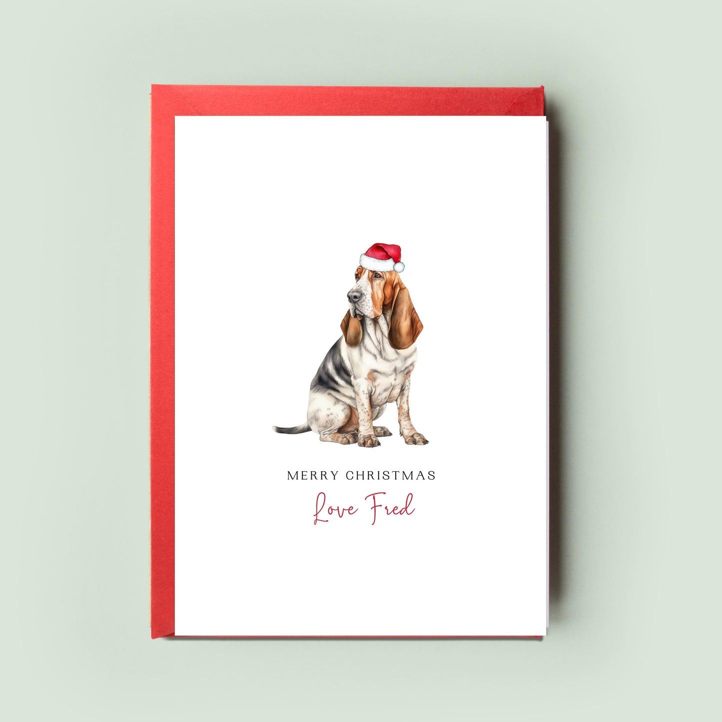 Basset Hound Christmas Card – Heartfelt Pet Card From the Dog, Ideal Christmas Card for Dog Dad, Dog Mum – Festive Gift - Festive Pet Card