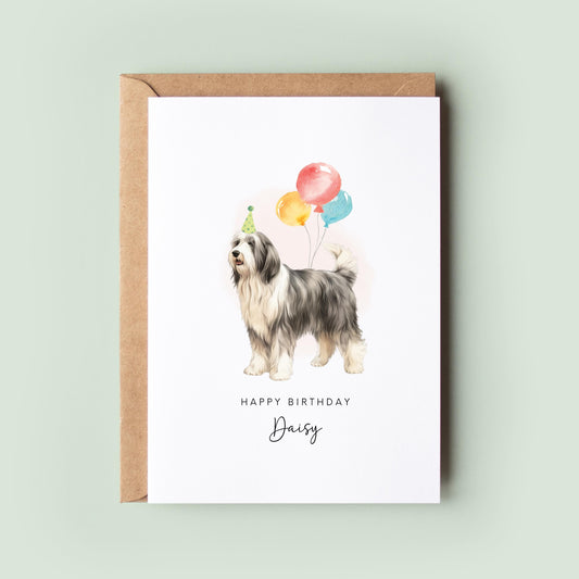 Bearded Collie Birthday Card from the Dog, Birthday Card for Dog Dad, Birthday Card for Dog Mum, Pet Card, From the Dog