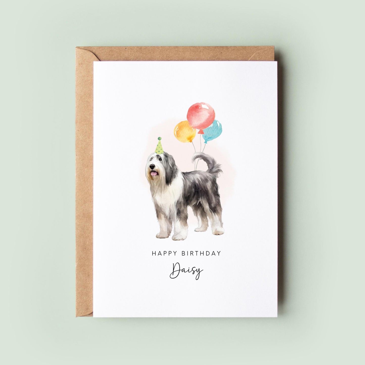 Bearded Collie Birthday Card from the Dog, Birthday Card for Dog Dad, Birthday Card for Dog Mum, Pet Card, From the Dog